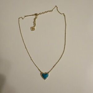 Kendra Scott Gold Necklace with Turquoise Heart Pendant